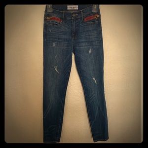 Etienne Marcel red zipper jean